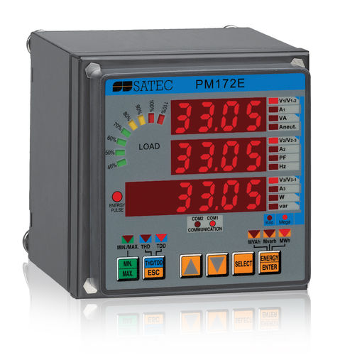 Contador de energía eléctrica trifásico - PM172E  - SATEC - para montaje sobre panel / RS-485 / digital