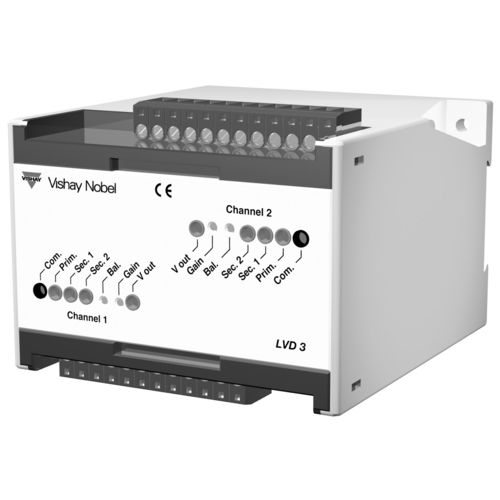 Acondicionador de señal en riel DIN - LVD 3 - Vishay Nobel Transducers - para transductores LVDT