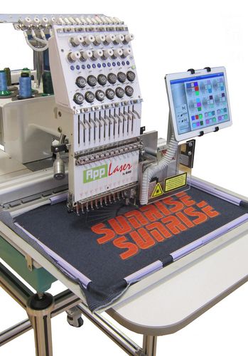 Máquina bordadora de monocabezal - APP laser - GMI - con dispositivo de corte por láser