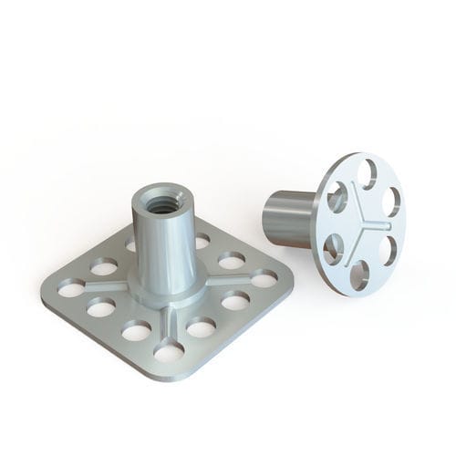 Tuerca con base con machón - BRC series - Specialinsert s.r.l. - pegada / moldeado / laminado