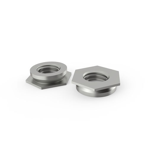 Tuerca autofrenadas - CE series - Specialinsert s.r.l. - hexagonal / con collarín / de acero inoxidable