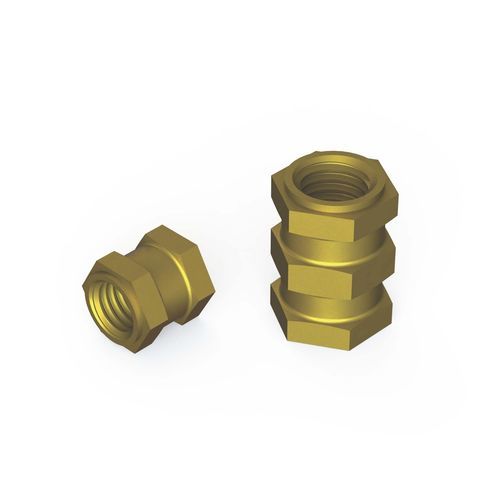 Inserto hexagonal - ES series - Specialinsert s.r.l. - roscado / de latón / para termoplásticos