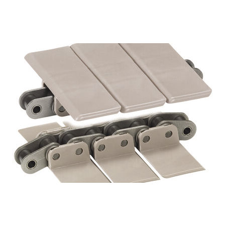 Cadena para transporte de plástico - 863 - Habasit - de placas rectas / de charnela / con rodillos