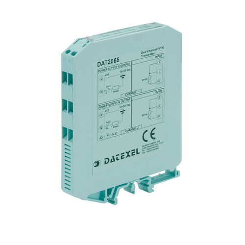 Transmisor de temperatura en riel DIN - DAT2066 - DATEXEL SRL - Pt100 / 2 canales / 4-20 mA