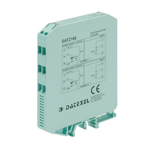 Convertidor analógico - DAT2166 - DATEXEL SRL - con 2 salidas analógicas / para sensor RTD / en riel DIN