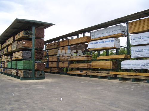 Sistema de estanterías uso exterior - MECA STORAGE SYSTEMS - cantilever / para carga alargada / con techo