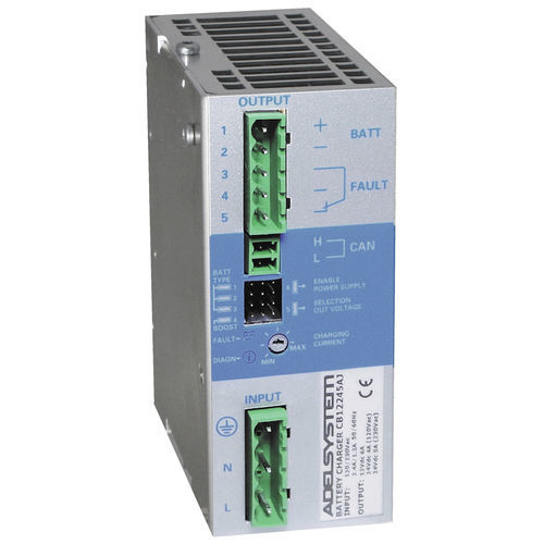 Cargador de baterías para herramientas sin cable - CB12245AJ Canbus J1939 - ADELSYSTEM - para rack para distribución eléctrica / para control de acceso / en riel-DIN