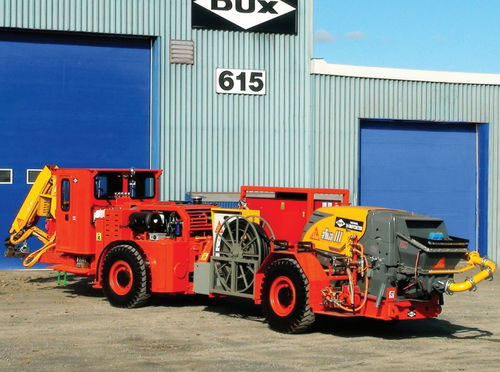 Máquina de proyección hormigón - S1-SHOTCRETER - DUX MACHINERY CORPORATION - sobre brazo articulado