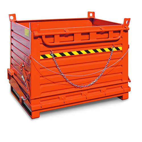 Contenedor de residuos de acero -  BS125 B - VEAB - de acero inoxidable / con descarga por abajo