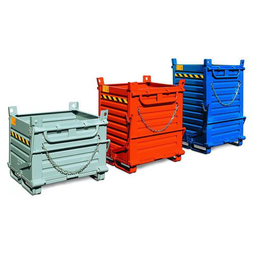 Contenedor de residuos de acero - BS125 C  - VEAB - de acero inoxidable / con descarga por abajo