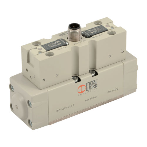 Distribuidor neumático neumático - ISV  - METAL WORK - accionado por solenoide / de 5/2 vías / de 5/3 vías