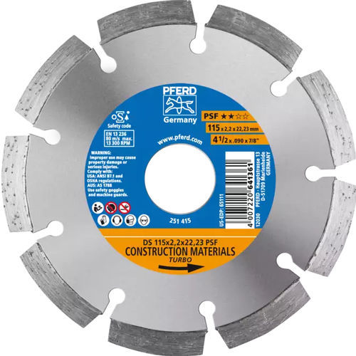 Disco tronzador para piedra - PSF - PFERD - para hormigón