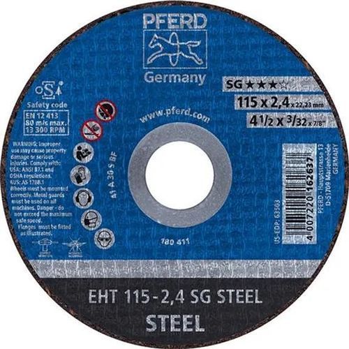 Disco tronzador de metal - EHT 115-2,4 SG - PFERD - para acero / para amoladora angular / para máquinas portátiles