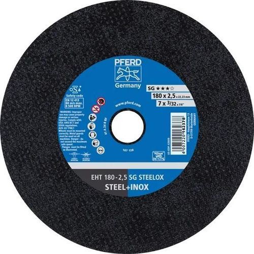 Disco tronzador para acero - EHT 180-2,5 SG STEELOX - PFERD - para acero inoxidable / de óxido de aluminio / fino