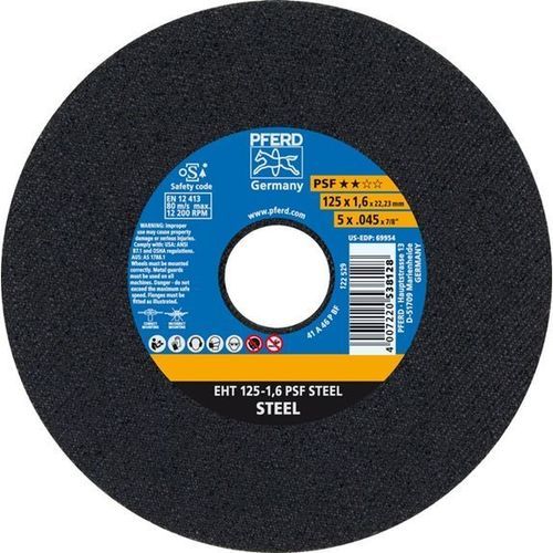 Disco tronzador de metal - EHT 125-1,6 PSF - PFERD - para acero / fino / para amoladora angular