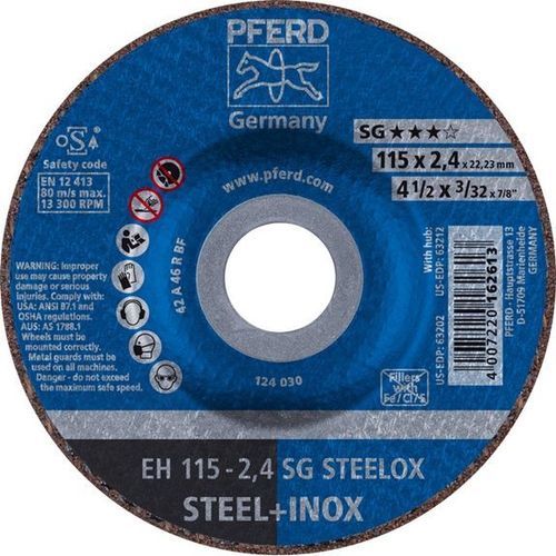 Disco tronzador para acero inoxidable - EH 115-2,4 SG - PFERD - fino / para amoladora angular
