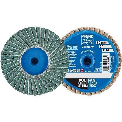 Disco de láminas de óxido de aluminio - CD PFF 50 Z 80 - PFERD - de láminas verticales / de óxido de circonio / de acabado