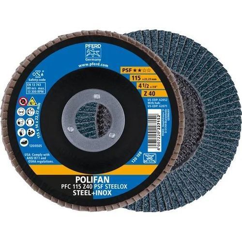 Disco de láminas de óxido de circonio - PFC 115 Z 40 PSF STEELOX - PFERD - para acero inoxidable / de acabado