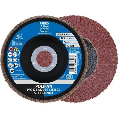 Disco de láminas de óxido de aluminio - PFC 125 A 120 SG - PFERD - de acabado / para acero inoxidable