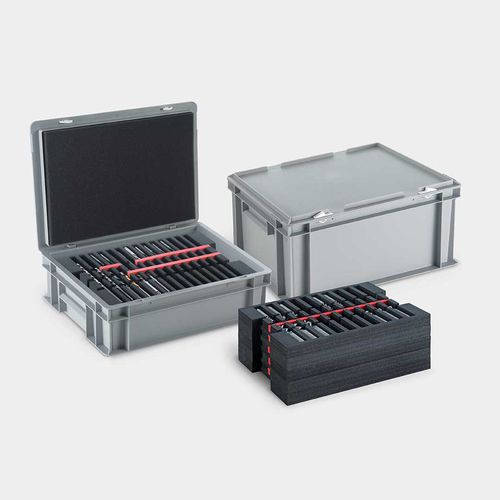 Cajón de plástico - LogisticSystem - rose plastic - de transporte / apilable con tapa