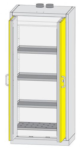 Armario de taller - 895 x 595 x 2 080 mm | CLASSIC L - Dueperthal Sicherheitstechnik - con patas / con puertas dobles / de chapa de acero