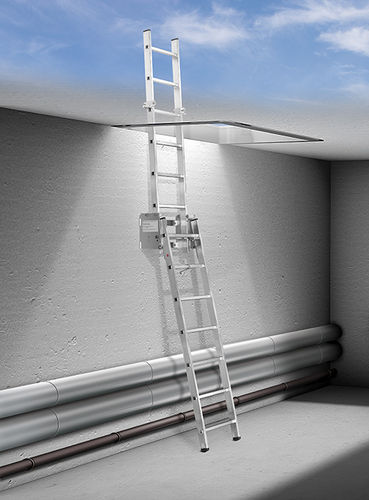 Escalera de acero inoxidable - H-CSL - Hailo Professional - plegable / de cubierta