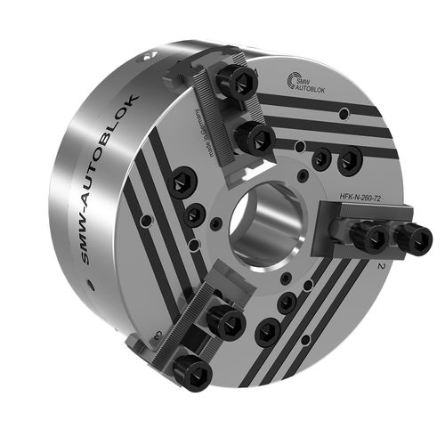 Mandril de torno automático - HFKN series - SMW AUTOBLOK - 3 mordazas / con centro hueco / de precisión