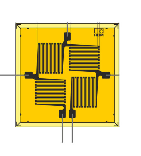 Galga extensiométrica resistiva - VY series  - HBM Test and Measurement - de tipo roseta / para análisis de restricciones / de puente completo