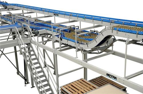 Transportador de cinta magnética - Mectra - inclinado / de manipulación / de latas