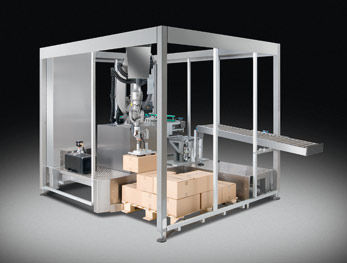 Paletizador por la parte superior - PEWO-pal 6.1 - Pester Pac Automation - robotizado / para cajas / pequeño