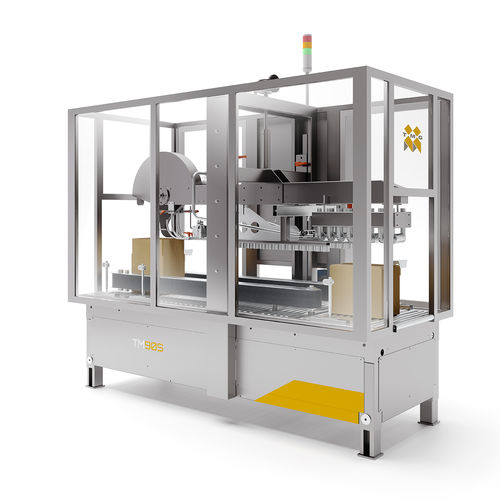 Precintadora de cajas de cartón varias solapas - TM90 - TMG Impianti S.p.a. - cola hot-melt / totalmente automática