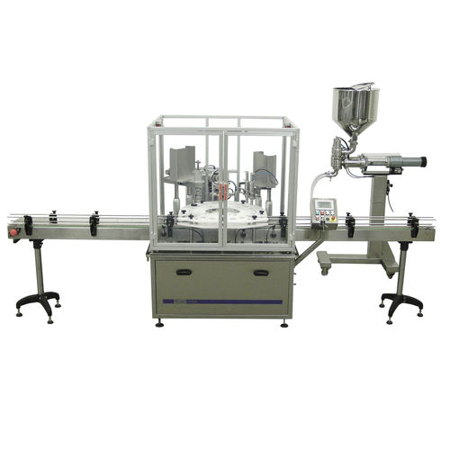 Llenadora tapadora automática - Monoblocchi riempimento e tappatura per Cosmetica – MRT 12 - SEVEN FLUSS S.r.l. - para productos cosméticos / monobloque / volumétrica