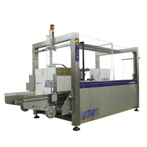 Formadora de cajas de cartón automática - Superformer SF1 - OK International - cinta adhesiva / con gran cadencia de trabajo / para la industria agroalimentaria