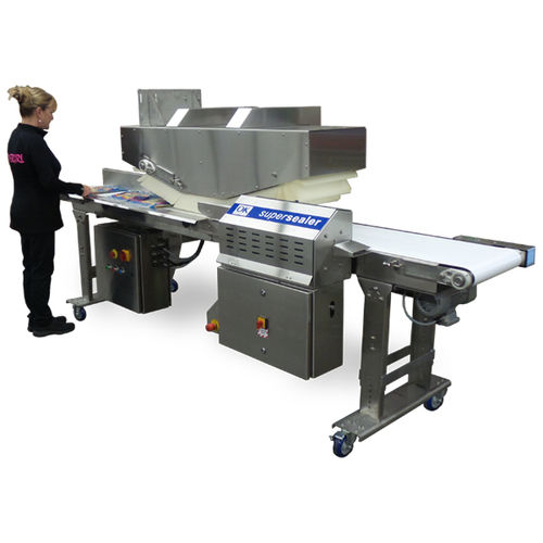 Selladora de aire caliente - T-PAK 550  - OK International - semiautomática / de bolsas / para la industria agroalimentaria