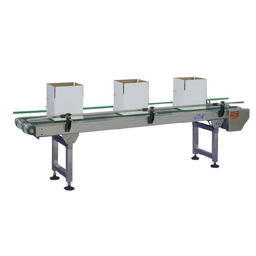 Transportador de banda - M800 Series - OK International - de rodillos motorizados / horizontal / inclinado