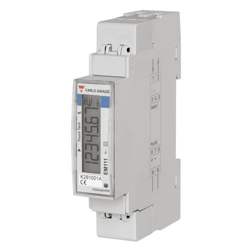 Contador de energía eléctrica monofásico - EM111DINAV51XS1X - CARLO GAVAZZI - en riel DIN / Modbus