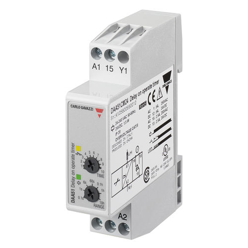 Temporizador electrónico - DAA51CM24 - CARLO GAVAZZI - con retardo de atracción / en riel DIN / para carcasa