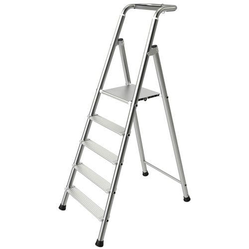 Escalera de tijera sobre base fija - PROBAT - TUBESCA - de aluminio / 4 peldaños / 5 peldaños