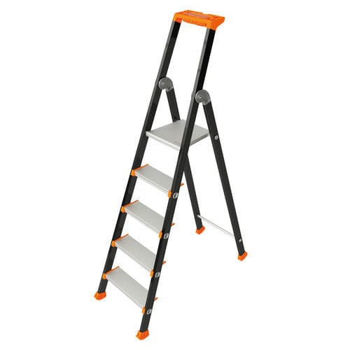 Escalera de tijera sobre base fija - KOLOS - TUBESCA - de aluminio / 3 peldaños / 4 peldaños