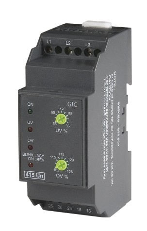 Relé de vigilancia de tensión -  SM 501 - General Industrial Controls (P) Ltd. - en riel DIN / temporizador