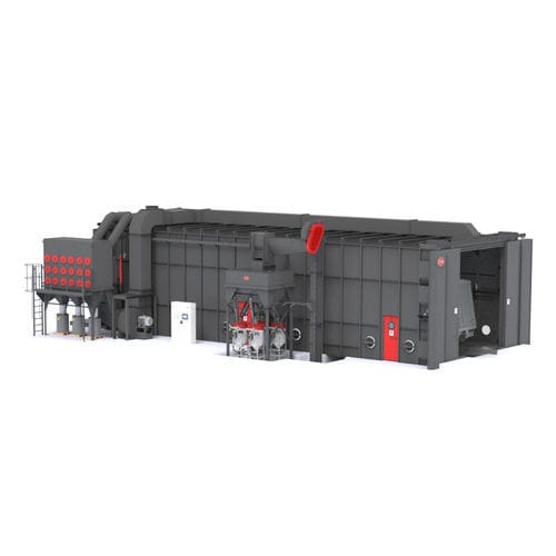 Cabina de arenado a presión - Cym Materiales - automática / con transportador
