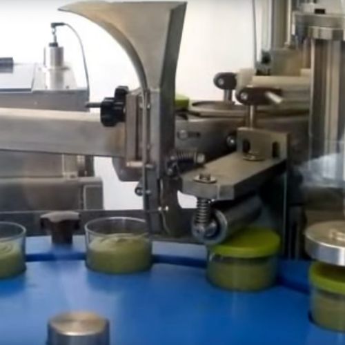 Llenadora tapadora automática - MONO 50 - Telm srl - de productos alimentarios / rotativa / volumétrica