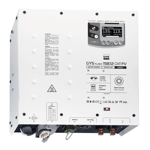 Cargador de baterías litio - GYSFLASH 158.12 CNT FV - GYS - plomo / trifásico / USB