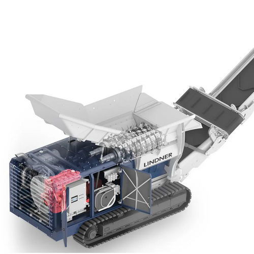 Destrozador móvil - Urraco 75 - Lindner Recyclingtech GmbH - primario / de dos ejes / para residuos de la industria electrónica