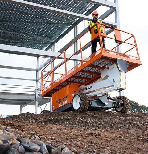 Cesta telescópica con ruedas - SL30RTE - Snorkel - eléctrica / para terreno difícil
