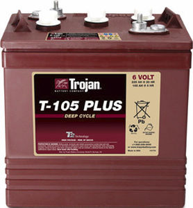 Batería VRLA - T-105 Plus - Trojan Battery Company - bloque / 6 V / de ciclo profundo