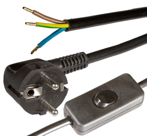 Cordón eléctrico con toma - 1611 020, 1612 020 - Müller Plastik GmbH