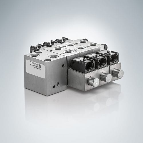 Distribuidor hidráulico de cajón - TLC3 - HAWE Hydraulik SE - de globo / con control eléctrico / con accionamiento manual