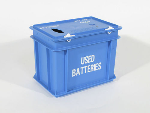 Cajón de plástico - 3-xxx B series - Engels Manutention et Environnement - para el almacenamiento de baterías usadas / apilable con tapa
