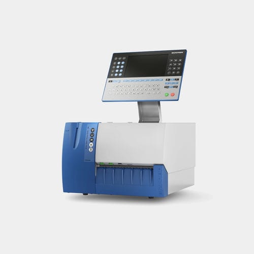 Impresora-aplicadora de etiquetas semiautomática - GLPmaxx 160 - BIZERBA - para la industria